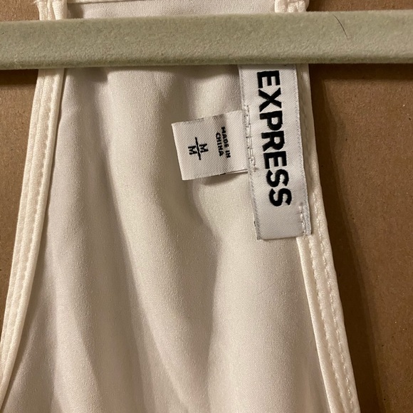 Express Cream cowl neck satin racer back cami - Picture 2 of 3